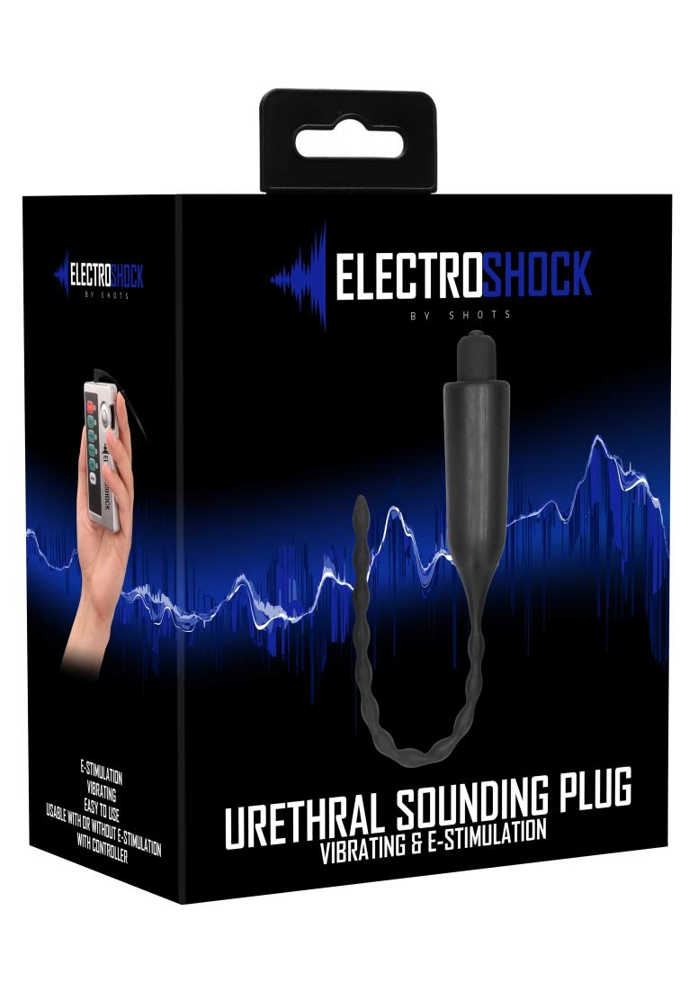 Shots ElectroShock - E-Stimulation Vibrating Urethral Sounding Plug - Black
