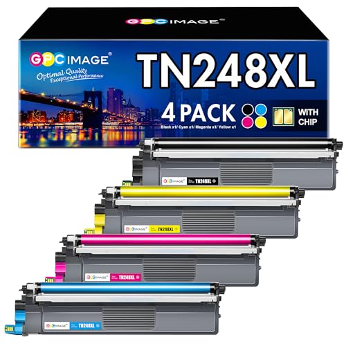 GPC Image TN248XL TN248 Tóner Compatible para Brother MFC L3760CDW para Brother MFC L3740CDW Toner TN248 TN 248 XL TN 248 DCP L3560CDW DCP L3520CDW HL L3240CDW HL L3220CWE (Paquete de 4)