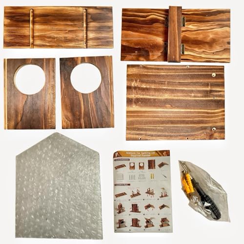 Squirrel Feeder House,Pine Wood,Squirrel Feeder for Outside,Perfect for Storing Nuts and Corn, Insulated and Breathable,Adaptable to All Kinds of Weather