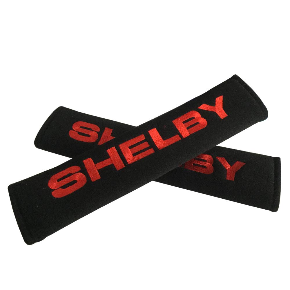 2pcs Shelby Car Embroidered Cushion Badge Comfortable Seat Belt Cover