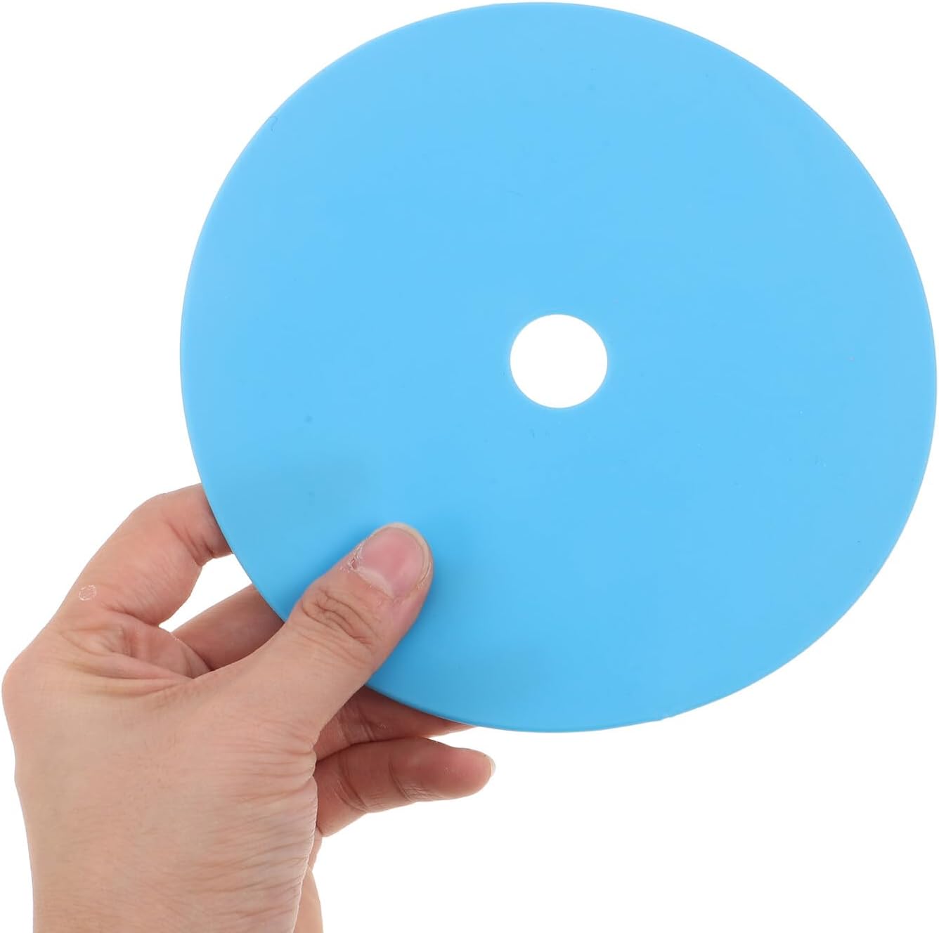 12pcs Football Training Agility Discs Set – 15cm Flat Round Soccer Spot Markers with Holes, Red Yellow Blue – Lightweight Sports Field Marking Equipment for Outdoor Drills