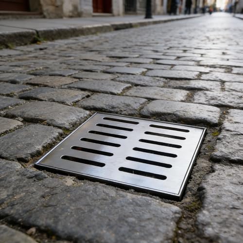 Grille carrée en acier inoxydable 304 très résistant pour évacuation d'eau - 3