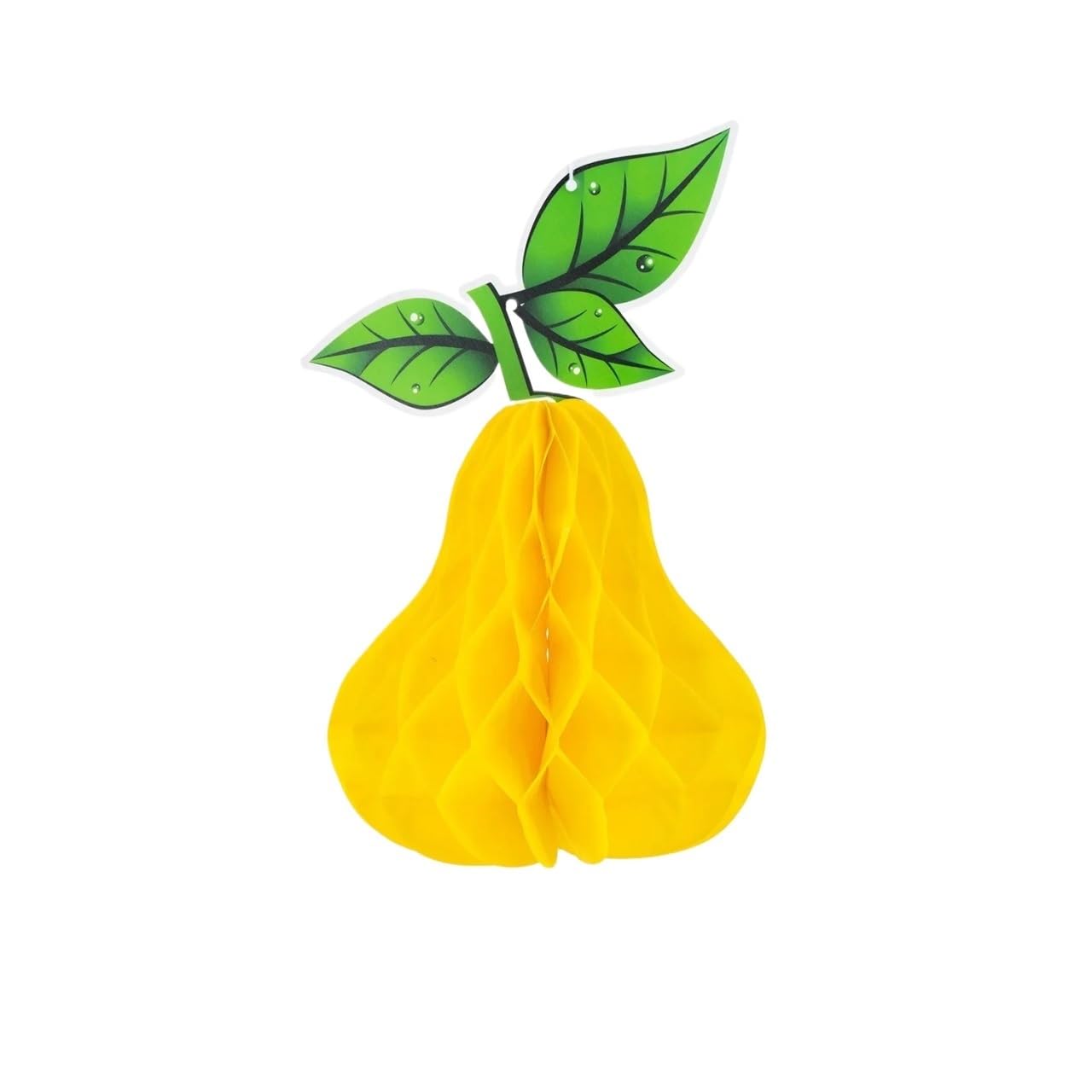 Summer Fruit Theme Party Honeycomb Decoration Paper Pineapple Strawberry Apple Grape Hanging Pendants Tropical Hawaiian Party(Pear)