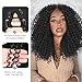Quantum Love V Part Curly Wigs Afro Curly Twist Out African American Wig for Black Women Afro Bomb Kinky Curly Synthetic Glueless Natural Black Wig 16 Inches