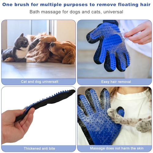 Image of Pet Hair Removal Gloves - Self-Cleaning Deshedding Mitt for Dogs & Cats, Reusable Grooming Tool with Ergonomic Design, for Cat and Dog Massage and Bathing-1 Pairs