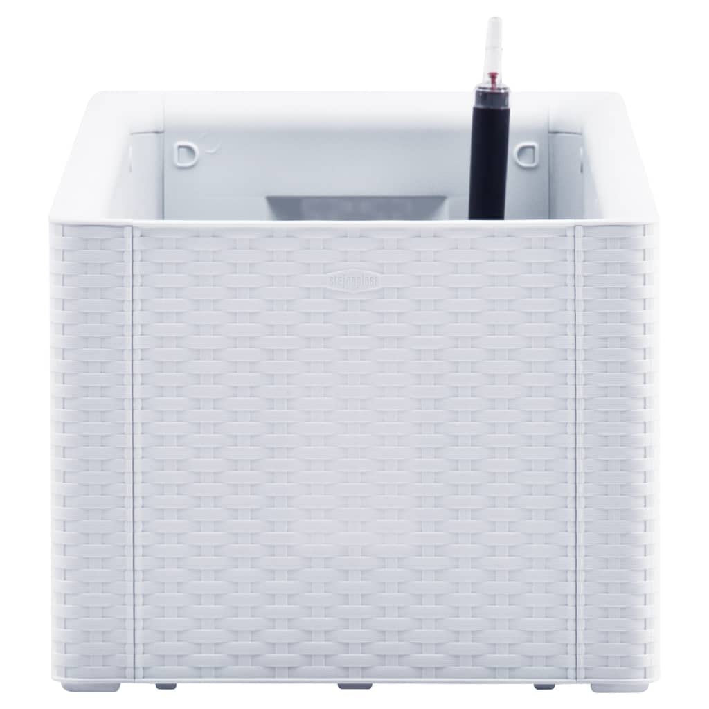 Arriate con Sistema de Riego Automático Blanco 100x43x33 cm PP Jardinera de Jardín Interior Exterior Macetero Terraza Resistente a Los Rayos UVA, a la Intemperie y a Las Heladas