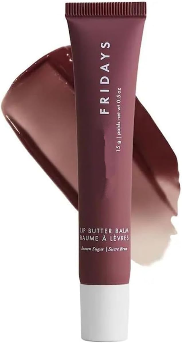 Lip Butter Balm - Conditioning Lip Mask and Lip Balm for Instant Moisture, Shine and Hydration - Sheer Tinted(.5 Oz) (Brown Sugar)
