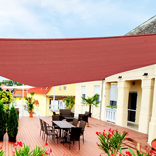 Image of KANAGAWA 10'x15' Sun Shade Sail Rust Red Curved Rectangle