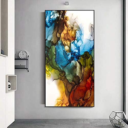 Peinture sur toile grand format colorée pour salon moderne KEBIA