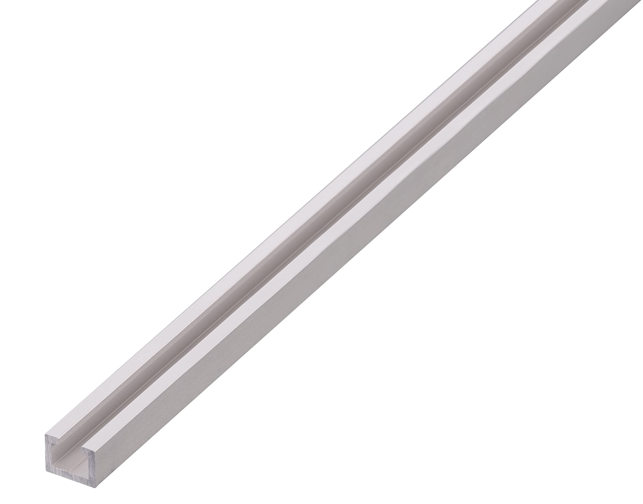 Alberts 492618 Profilé type rail | Aluminium, anodisé couleur argent | Largeur de rainure 6 mm | 1000 x 14 x 10 mm