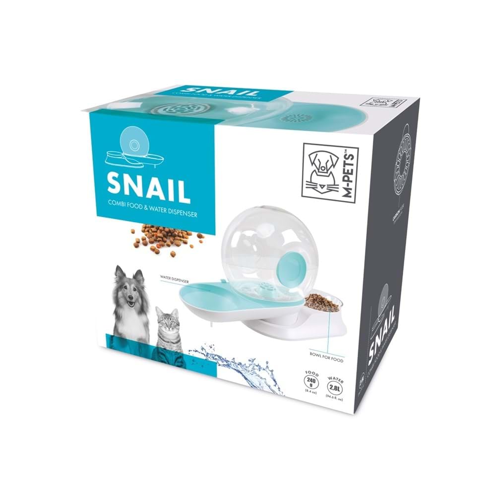 M-PETS SNAIL HAZNELİ SU ve MAMA KABI BLUE 2800ML-240GR