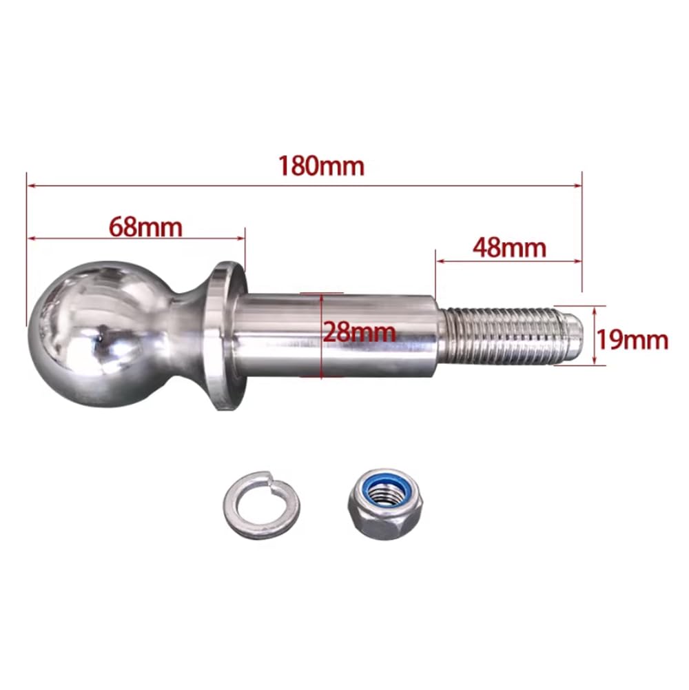 Acoplamiento Mixto,Enganche de Remolque con Bola 50mm, Fuerza de tracción 3,5 t (Black)