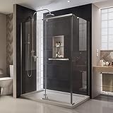 DreamLine Quatra 32 5/16 in. D x 46 5/16 in. W, Frameless Pivot Shower Enclosure, 3/8