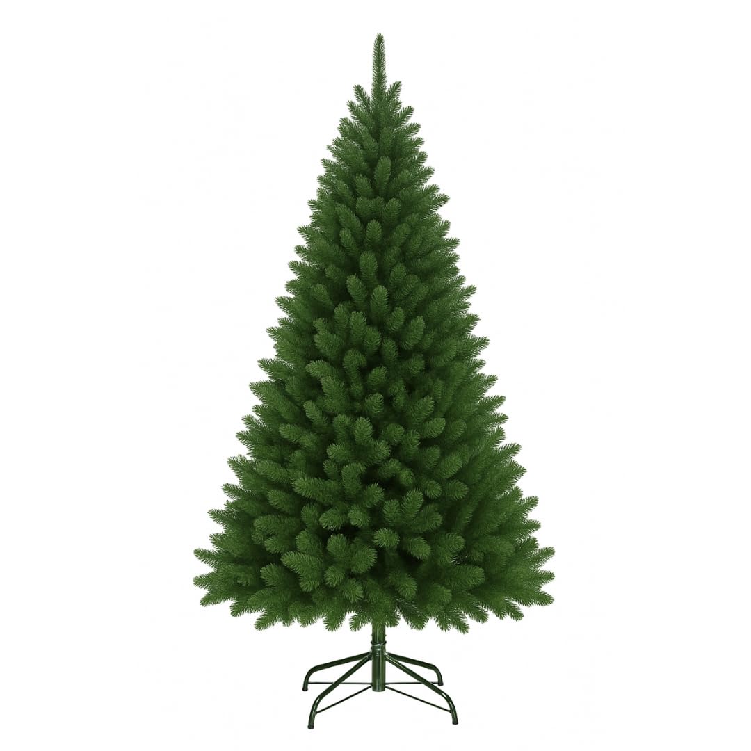 FlickBuyz-Colorado Green Pine Bushy Artificial Christmas Tree Tips 3ft/4ft/5ft/6ft/7ft Xmas Tree With Metal Stand (6FT (180CM) 800 tips)