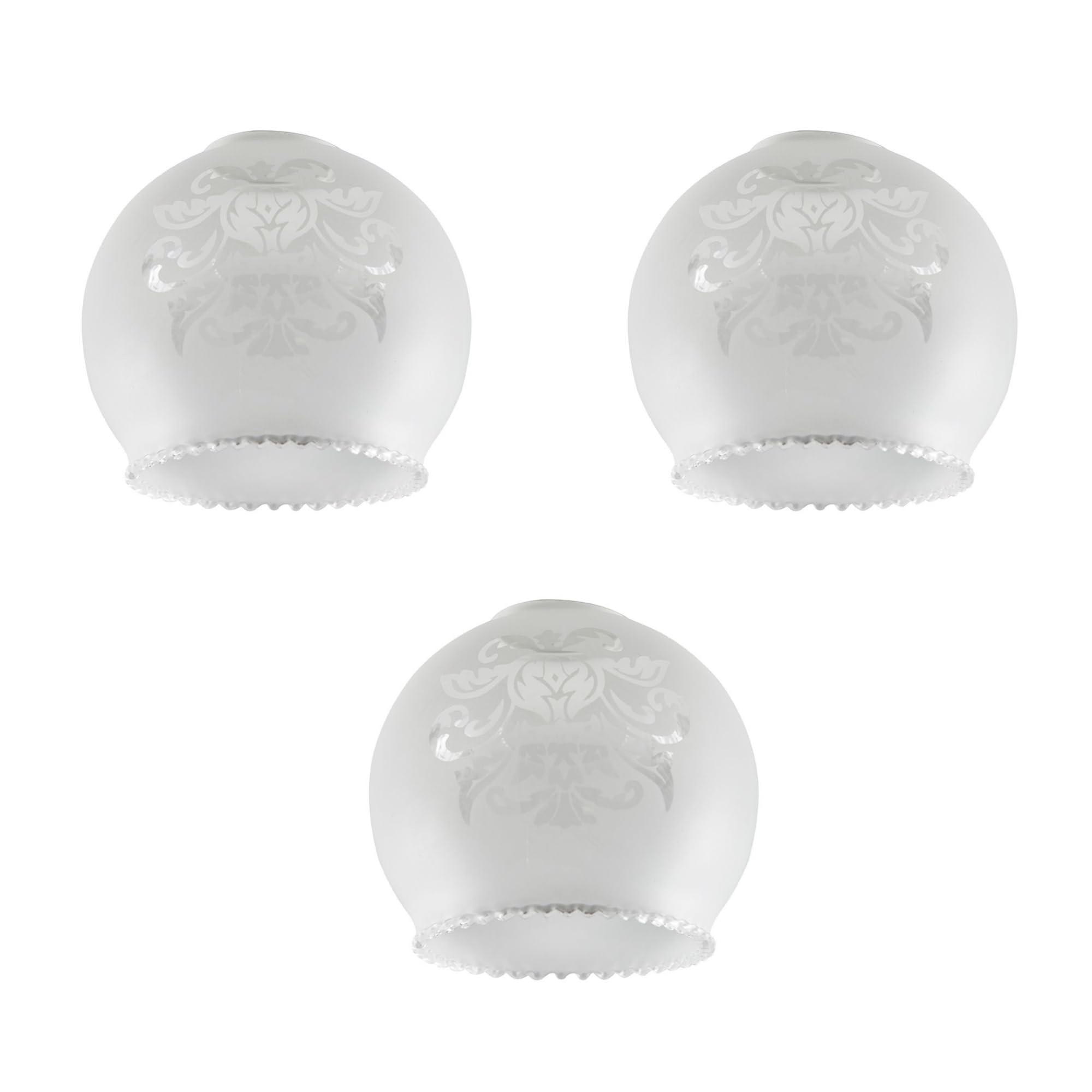ValueLights Bola Acid Etched Glass Shade 3 Pack