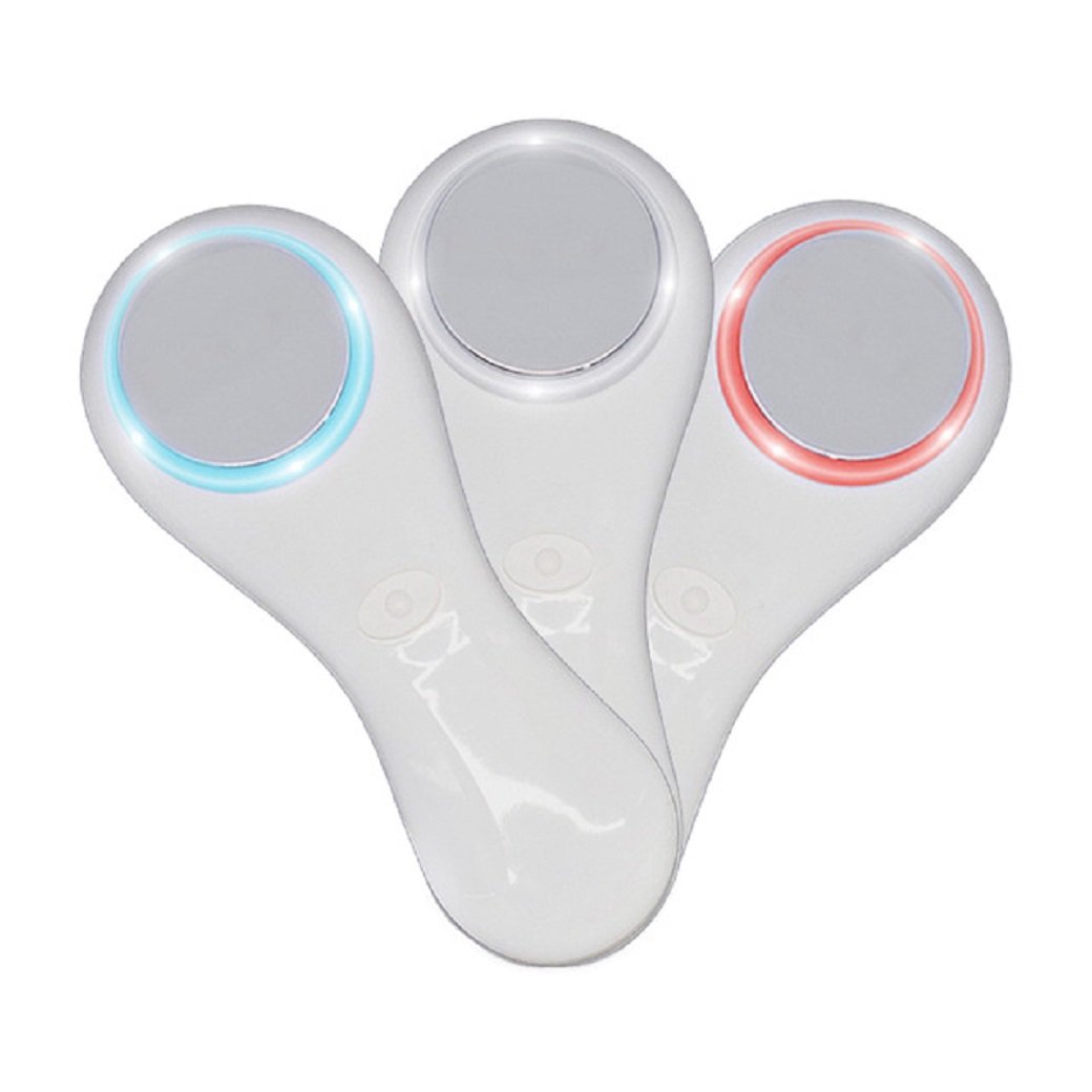 YAVOCOS LED Photon Light Skin Therapy Import Machine Electronic Vibration Iontophoresis Face Massager Home Use Face Care Beauty Device (White)