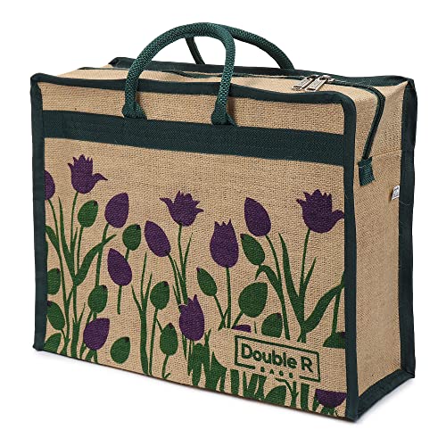 Image of DOUBLE R BAGS Jute Eco-Friendly Tote Bag: Stylish, Spacious, and Sustainable - Perfect for Everyday Errands and Adventures!