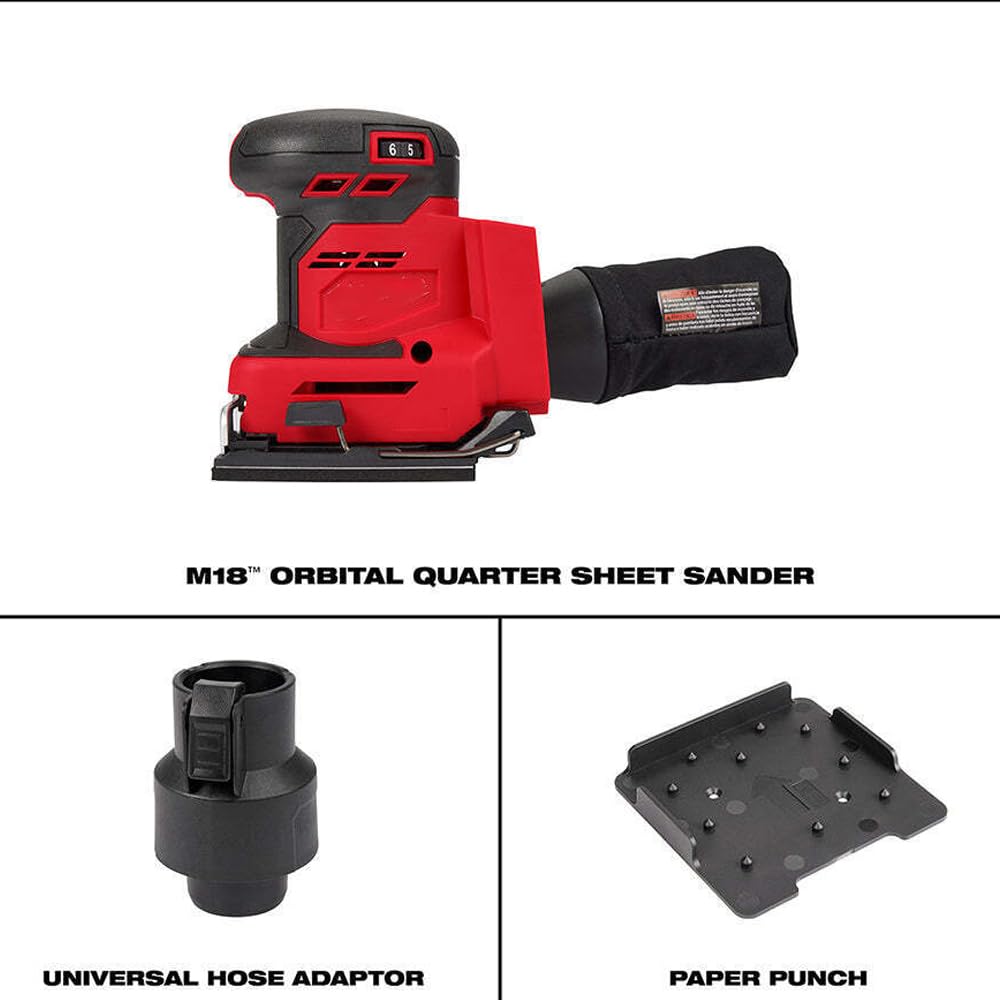 2649-20 Cordless Orbital Sheet Sander Is Compatible with Milwaukee 2649-20 M18 18V 1/4