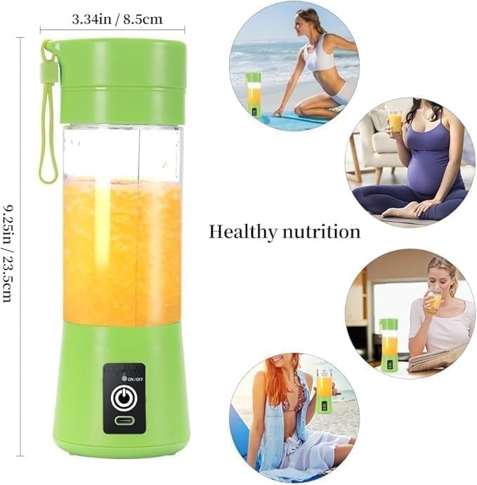 Image of Portable Electric Blender | USB Rechargeable Smoothie Maker | Mini Personal Juicer with 6 Blades | Fruit Mixer for Juices & Shakes | Auto-Stop After 40s