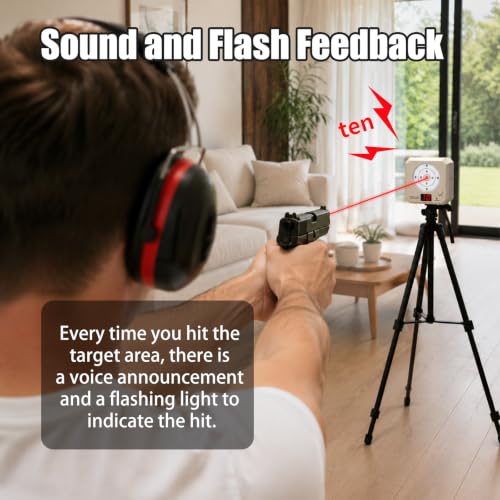 Image of ZBULAR 3rd Dry Fire Training System,Portable Glass Fiber Digital Laser Target Compatible with Laser Strike System Most of Training Cartridges 9mm /22lr for Practive Type-C Charging, LED Display