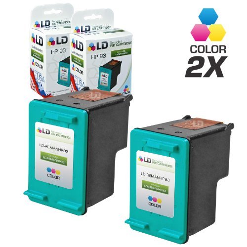 LD Remanufactured Ink Cartridge Replacement for HP 93 C9361WN (Color, 2-Pack)
