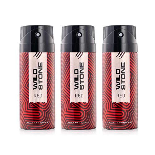Image of Wild Stone Red Long Lasting Body Deodorants for Men, Pack of 3 (225 ml Each),Spray