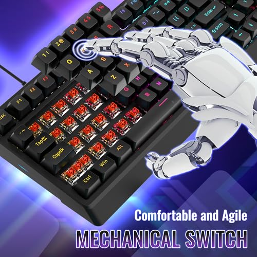Mechanical Gaming Keyboard with Red Switches: 98 Keys PC Gaming Keyboard with Backlit - image 4