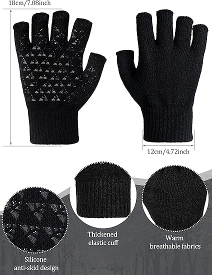 Image of Half Finger warm Woolen Winter hand gloves for men and women /woolen gloves /winter gloves