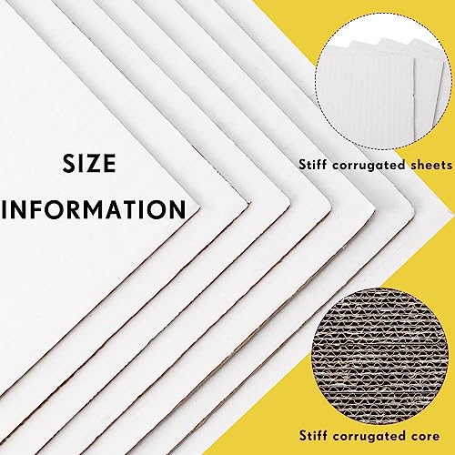 Image of 50 Pack Corrugated Cardboard Sheets Flat Hard Cardboard Inserts Back to School Classroom Supplies Flat Squares Separators for Shipping, Mailing, Packing, Art Projects, DIY Crafts(8 x 10 Inch,White)