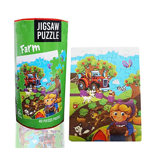 Image of MUREN Farm Jigsaw Puzzle Game for Kids- Age of 5-12 Years Old- Educational and Fun Children Game-Child Learning & Creativity Game Fun Child Play (40 Pieces-Multicolor)
