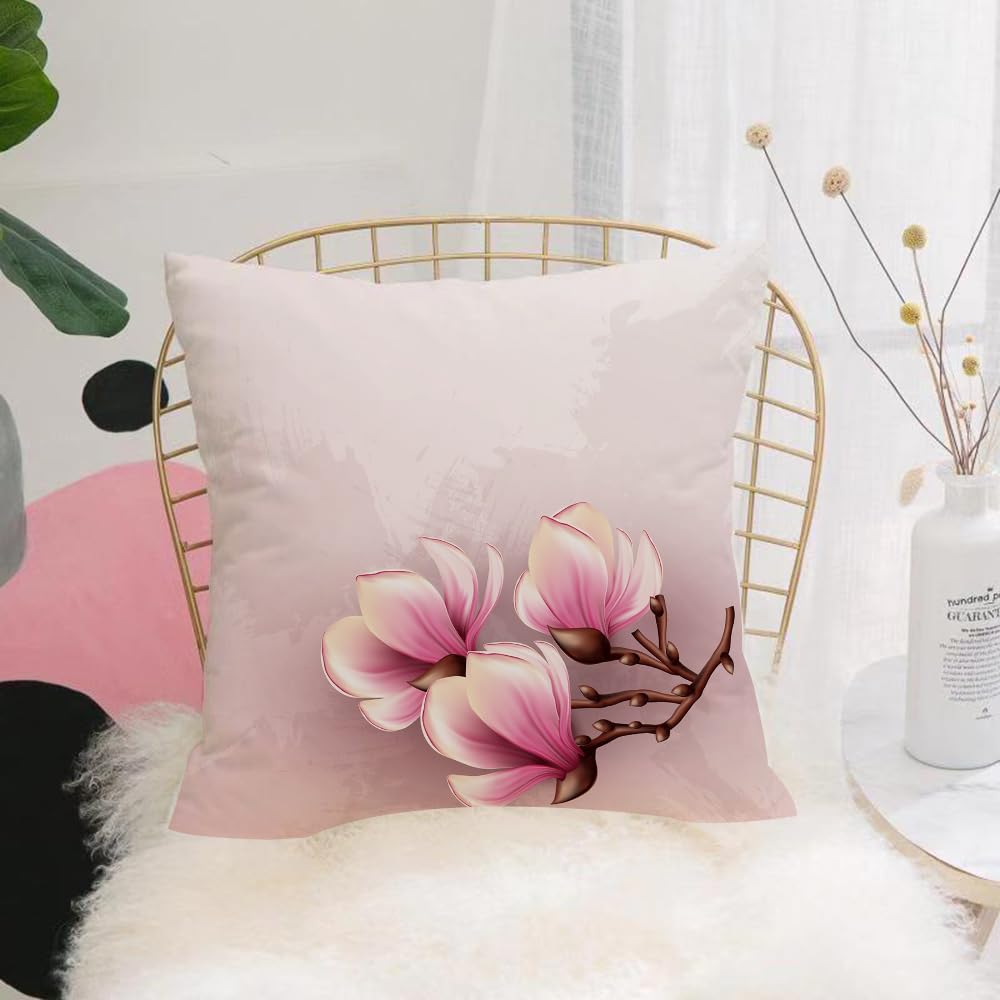 HYOSXW Cushion Cover,Throw Pillow Case Home Decorative for Living Room Bedroom Sofa Chair 16X16 Inch,Nature spring background with magnolia branches,Pillowcase 40X40cm