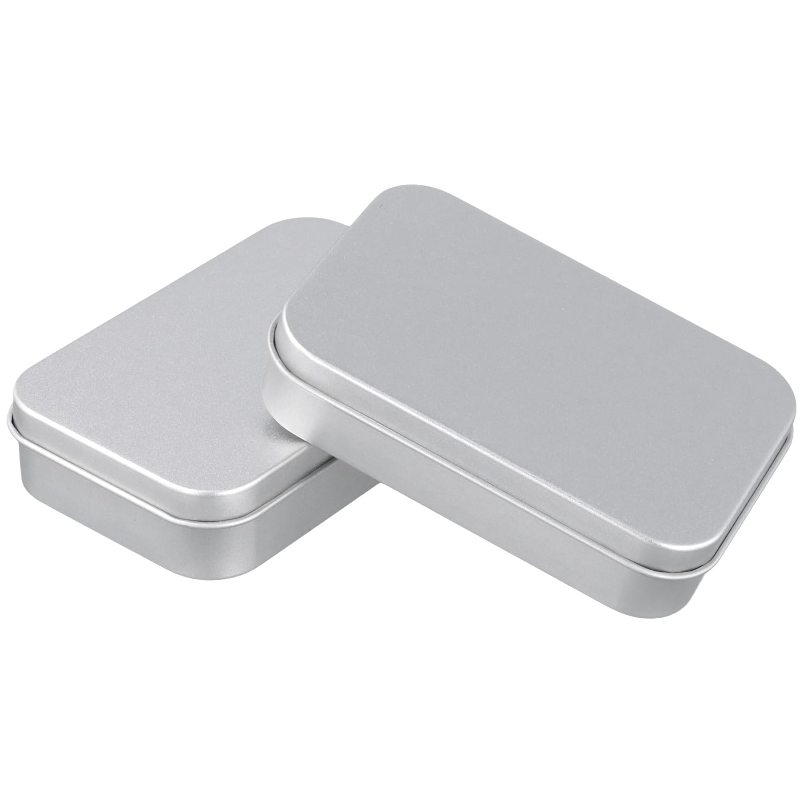 30 sztuk 94 x 61 x 20 mm srebrne pudełko na karty do gry z metalu, małe metalowe pudełko z pokrywką, blaszane pudełko na biżuterię, małe części