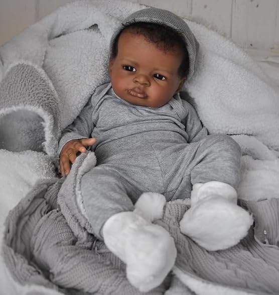 Zero pam Reborn Baby Dolls 20 Inch Black Baby Doll With Natural Hair Real Life Black Doll Like Real Babies Lifelike African American Dolls For Girls Boys Toys - Image 4