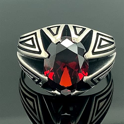 Men Ruby Stone Ring, Natural Ruby Stone Ring, Vintage Style Ring, Man Minimal Ring, Ottoman Style Ring, 925K Sterling Silver Ring #TOP1