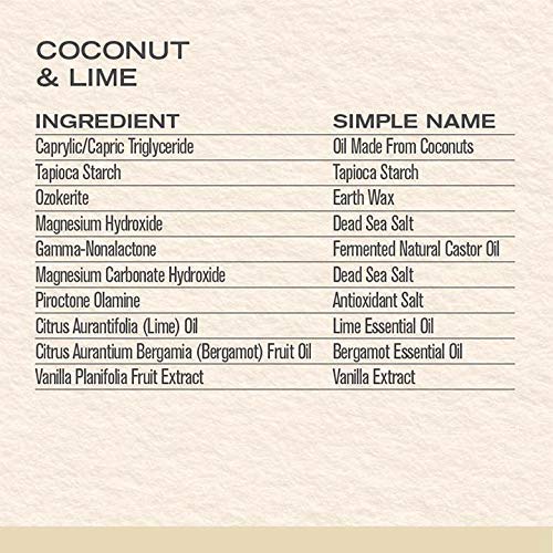 Each & Every Natural Aluminum Free Deodorant for Sensitive Skin, Cruelty Free Vegan Deodorant with Essential Oils, Non-Toxic, Paraben Free, Coconut & Lime