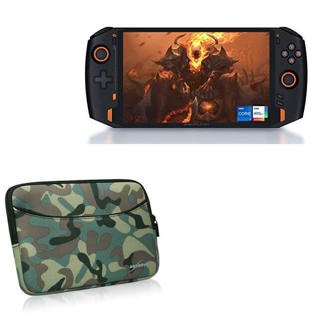 BoxWave Case Compatible with OneXPlayer One-GX 1 - Camouflage Suit with Pocket, Neoprene Camo Suit Zipper Pocket for Storage