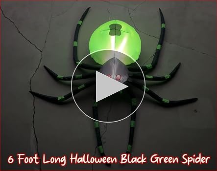 Amazon.com: 6 FT Long Halloween Inflatable Black Green Spider LED