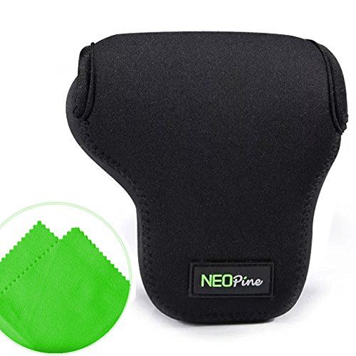 First2savvv QSL-EOSM10-01 black Neoprene Camera Case Bag for Canon EOS-M10 . EOSM10 + Cleaning cloth