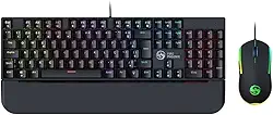 Kit Teclado Mouse Mecânico Abnt2 Gamer Led Rgb Iluminado PRETO
