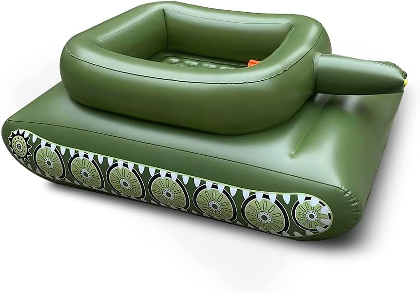 PeTnessGO Piscina hinchable juguete para piscina, tanque con hamaca hinchable, bote hinchable, agua pulverizada, tanque, juego de verano, tanque con pistola de pulverización, flotador