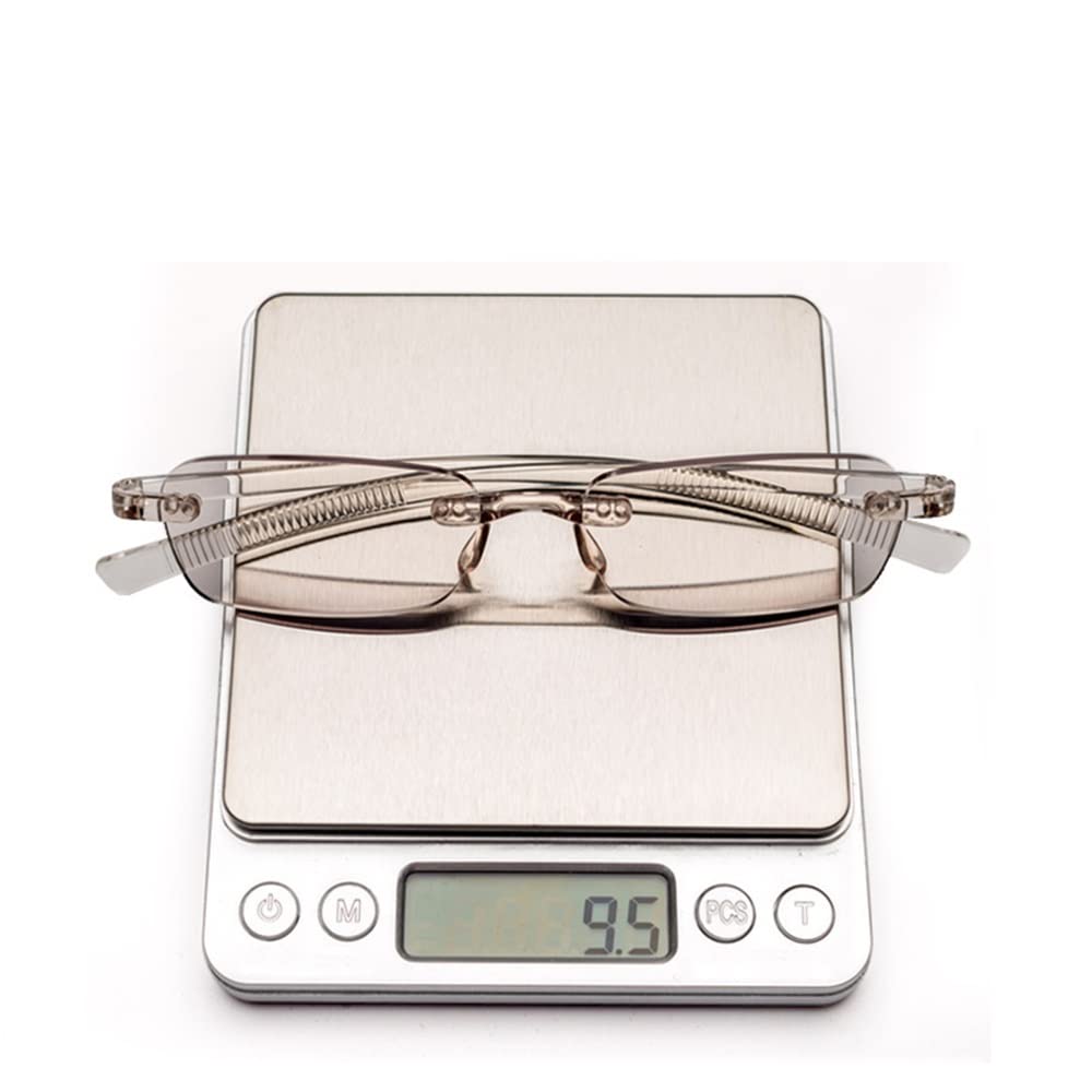FREAZE Rechteck Brille Rahmenlose Computer Lesehilfe Brille TR90 Lesebrille Getönte PC Gläser Anti Blaulicht 1.0X 2.0X Damen Herren (Size : 1.5X)