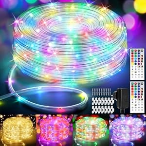 StarryEver 30M LED Schlauch Lichterkette Außen Strom, 300er LED Lichtschlauch Außen Warmweiß & Bunt, 25 Farben Lichterkette Outdoor, Lichterschlauch Lichterketten mit Fernbedienung für Garten