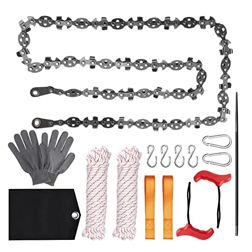55Inch Rope Saw ANCKNE Rope saw tree saw high limb tree rope saw, Tree Limb cutter, Rope Chainsaw | Rope Chainsaw with 72 Sharp Teeth & 45.6 Feet Paracord Kit | Upgraded Limb Saw Chain