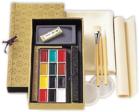 Japanese Painting Paint, Face Color, Ink Painting Set, No. 1, Made with 12 Colors