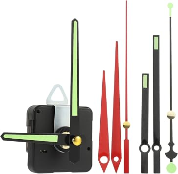 Quartz Clock Mechanism Kits Replacement Clock Movement with Fluorescent Hands for DIY Wall Repair and Parts Replacement