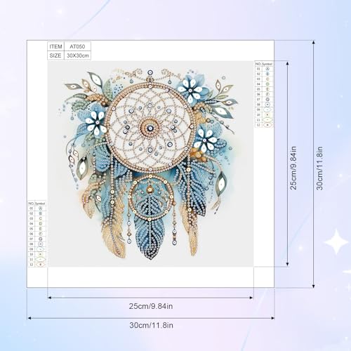 Image of AiYuanzsh Dream Catcher DIY 5D Special Shape Diamond Art Kits for Adults | Crystal Rhinestones Diamond Painting, For Adults & Beginners, Home Wall Decoration Gift, 12x12inch