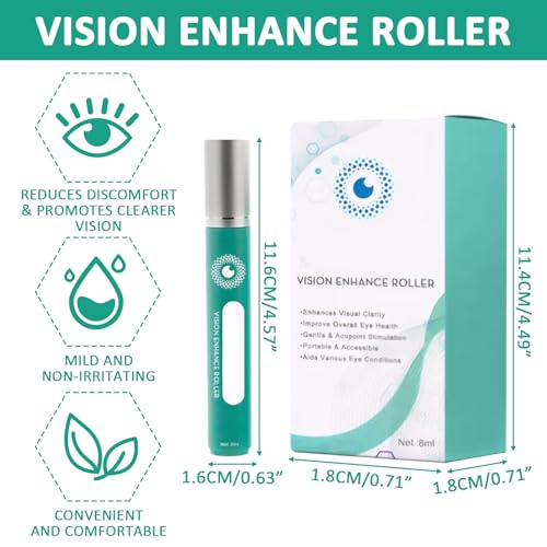 2 Artikel Augenroller,Augenmassageroller Für Müde Augen,Augenmassage-Serum,Vision Enhance Roller,Entspannt und Befeuchtet Die Haut Um Die Augen, Lindert Trockenheit und Müdigkeit(8 Ml/Flasche)
