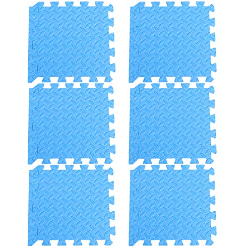 TOYANDONA 6 Piezas Alfombra de Interlocking Eva Acolchado Protector para Color Azul para Salas Habitaciones y Áreas