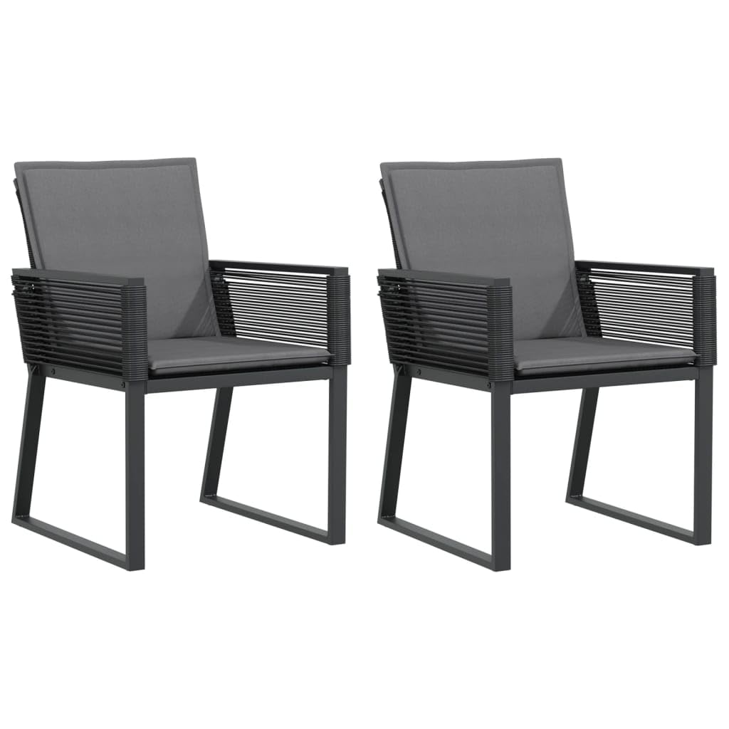 Poltrone da giardino con cuscini 2 pz rattan sintetico nero sedie da esterno resistente alle intemperie, poltrone per terrazze mobili da giardino, poltrone da giardino con cuscino