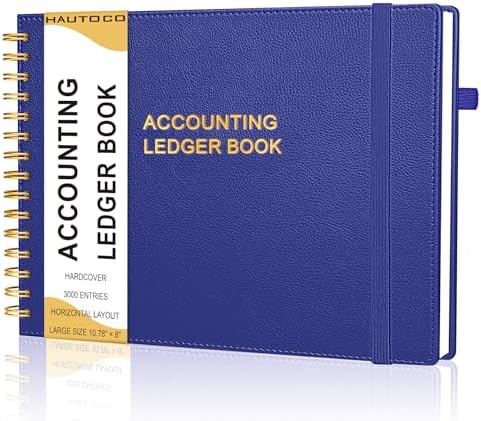 HAUTOCO Hardcover Accounting Ledger Book for Small Business Bookk...